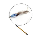 Cat Stick Wire Feather Pole Toy