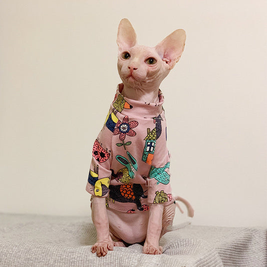 Fashionable hairless cat clothes