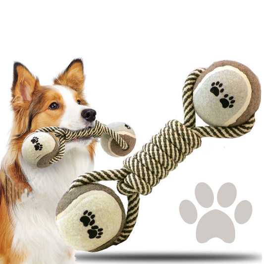 Rope Tennis Dumbbell Dog Toy