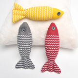 Fish-Shaped Cotton Cat Toy