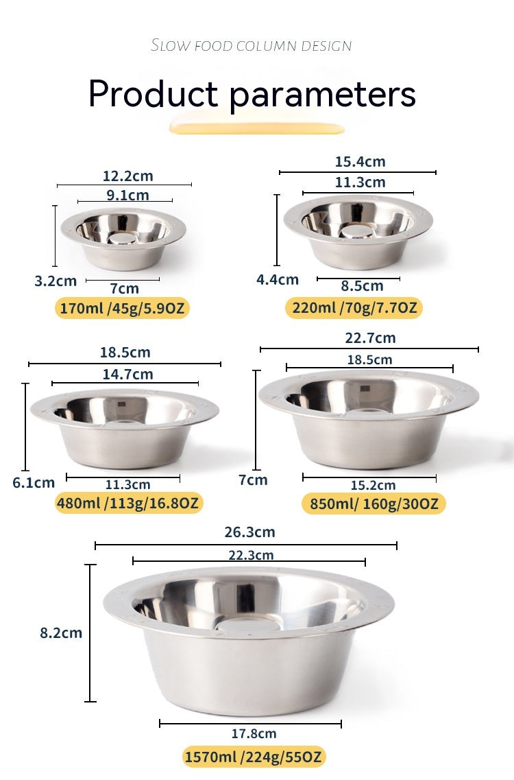 slow-eating steel bowl for large pets