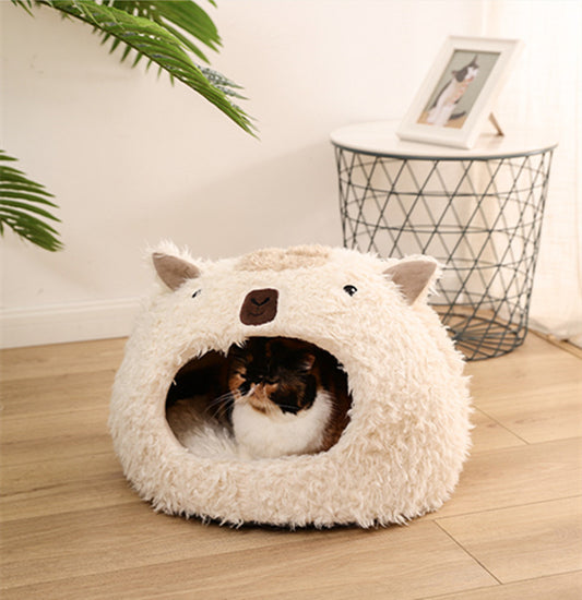 Alpaca Warm Plush Cat Bed