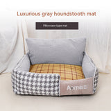 Houndstooth Pattern Dog Bed