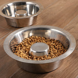 slow-eating steel bowl for large pets