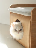 Side Wooden Table Cat Hideout Bed House