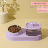 Pet Fountain Water Dispenser with Food Bowl