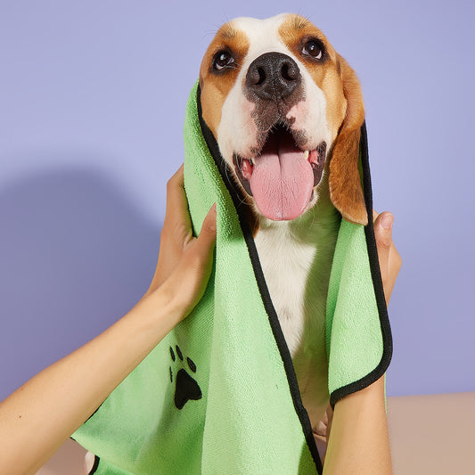 Dog Cat Quick-drying Bath Towel Soft Absorbent Coral Fleece Pet Bath Towel