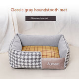 Houndstooth Pattern Dog Bed