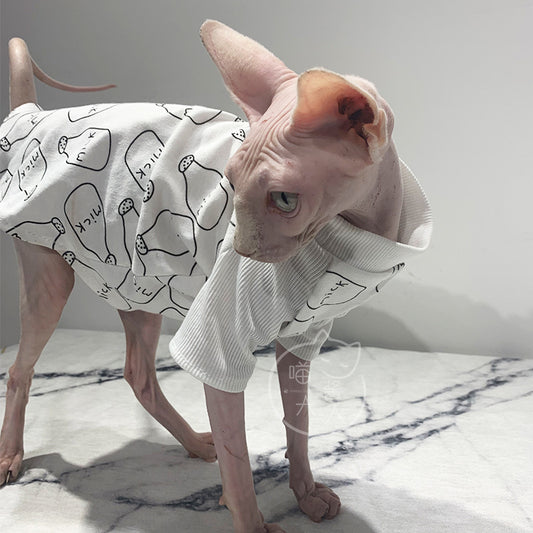 High-neck T-shirt cat clothes