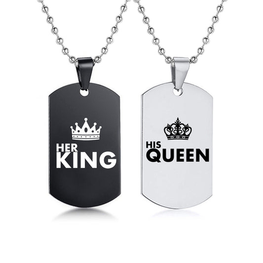 Stainless Steel Pet Tags Couple Necklace