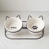 Cat Ceramic Double Bowl