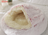 Cat Crystal velvet Purring House(+ Neck Pillow Set)