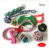 Pet cotton rope nibble toy set