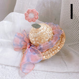 Flower Lace Decorated Pet Straw Hat