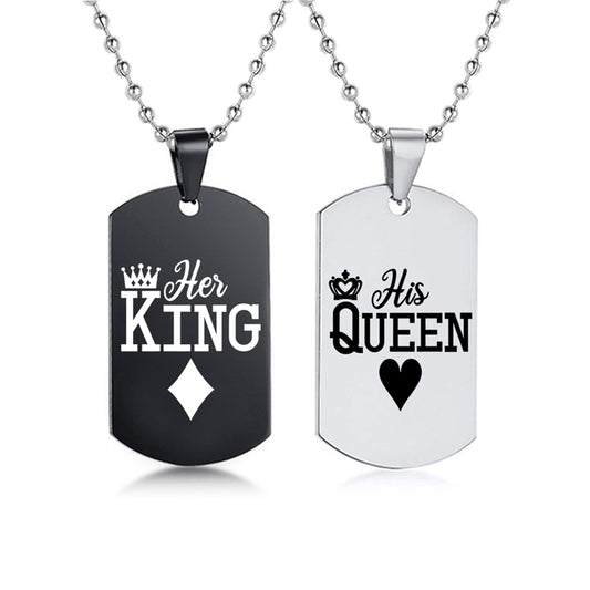 Stainless Steel Pet Tags Couple Necklace