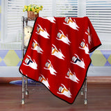 Flannel Coral Fleece Printed Air Conditioning Pet Blanket