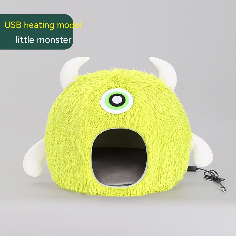 Cartoon Little Monster Electrically Heated Pet House