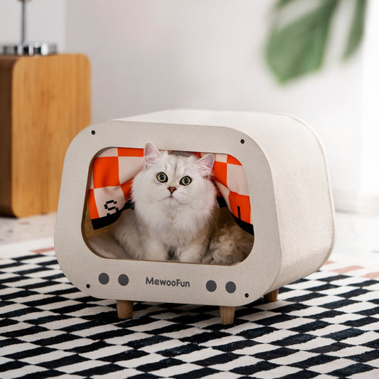 TV-Shaped Cat House Scratcher Included