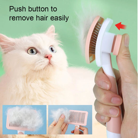 One Click Cleaning Grooming Slicker Brush