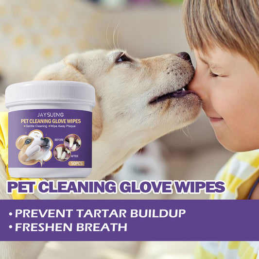 Pet Cleaning Gloves Wet Wipes Pet Gum Care Gentle Cleaning Teeth Remove Tartar Odor