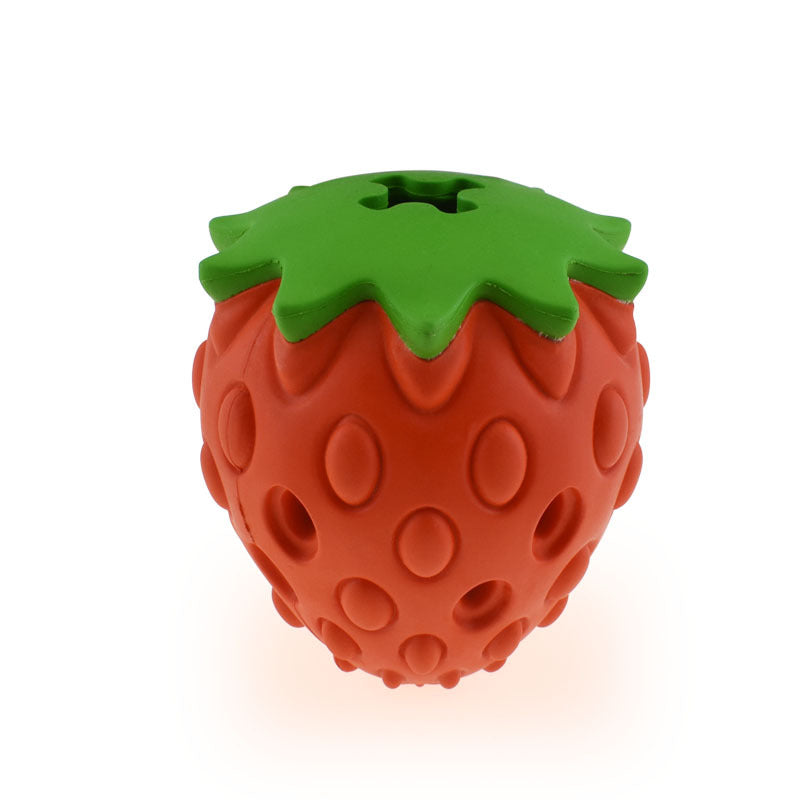 strawberry toy with a hole in it