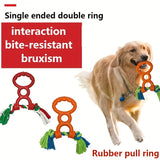Rubber Two Loops Half Drawstring Pet Toy