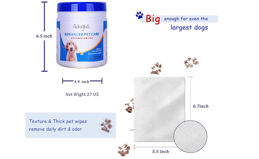 Pet Wipes with free cotton swabs