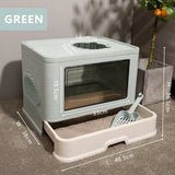 Fully Closed Top Entry Odor Proof Cat Litter Basin
