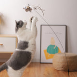Cat Stick Wire Feather Pole Toy