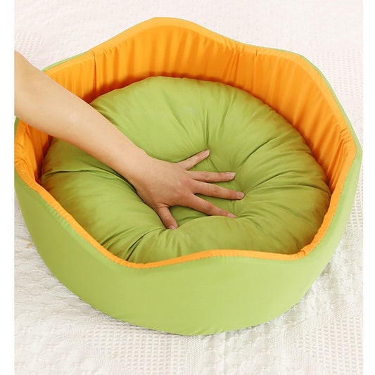 Crown Ice Silk Cat Bed Breathable